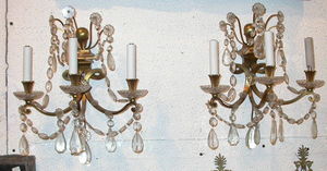ABC PASCAL - paire d appliques cristal et bronze - Wall Lamp