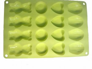 WHITE LABEL - moule 16 biscuits en silicone - Cake Mould