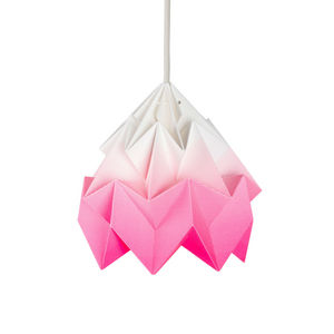 SNOWPUPPE - moth - suspension papier tie & dye blanc/rose fluo - Hanging Lamp