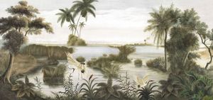 Ananbô - les rives du mékong - Panoramic Wallpaper