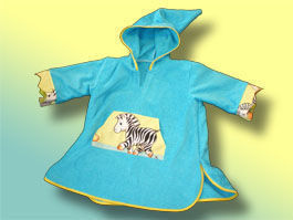 CréaFlo - poncho peignoir 2/5ans jungle bleu - Children's Dressing Gown