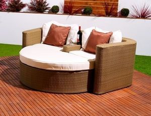 Abode Interiors - garden rattan valentine sofa natural - Double Sun Lounger