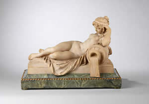 F P FINE ART - figure of a reclining nymph - Figurine