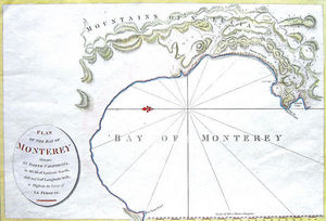ARADER GALLERIES - carte de la baie de monterey, n. califor - Map
