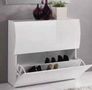 Shoe cabinet-WHITE LABEL-Meuble à chaussures ONDA 2 portes blanc brillant.