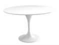 Round diner table-WHITE LABEL-Table ronde de repas design TULIPE laquée blanc 12