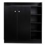 Shoe cabinet-WHITE LABEL-Meuble armoire à chaussure bois tiroirs noir