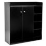 Shoe cabinet-WHITE LABEL-Meuble armoire à chaussure bois tiroirs noir