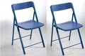 Folding chair-WHITE LABEL-Lot de 2 chaises pliantes KULLY en plastique bleu