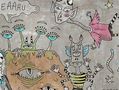 Children's wallpaper-IN CREATION-The dog has five legs sur béton