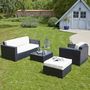 Garden furniture set-BOIS DESSUS BOIS DESSOUS-Salon de jardin en résine tressée NANDO Noir
