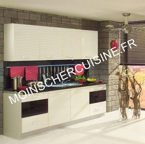 MOINS CHER CUISINE - Built in kitchen-MOINS CHER CUISINE-ARLEKIN blanc/noir