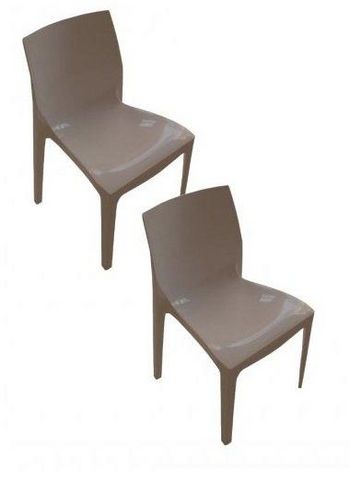 WHITE LABEL - Chair-WHITE LABEL-Lot de 2 chaises haut de gamme FALENA empilables t