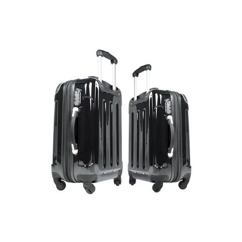 WHITE LABEL - Suitcase with wheels-WHITE LABEL-Lot de 3 valises bagage noir