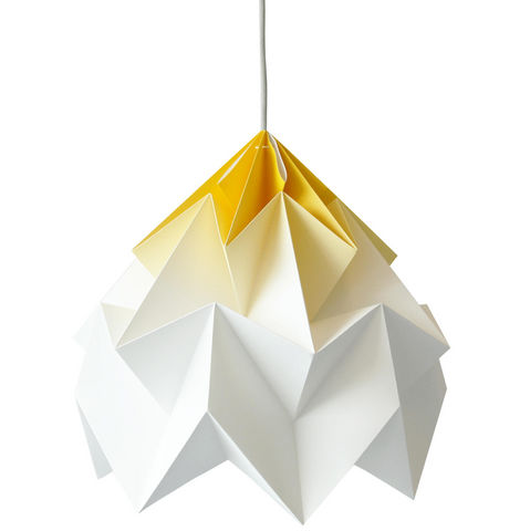 SNOWPUPPE - Hanging lamp-SNOWPUPPE-MOTH - Suspension XL Papier Tie & Dye Blanc/Jaune 