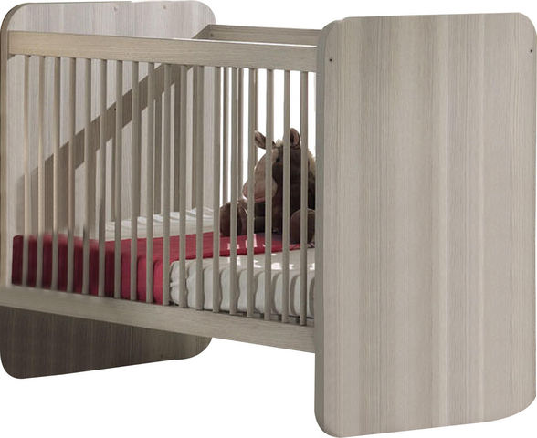 WHITE LABEL - Baby bed-WHITE LABEL-Lit pour bébé évolutif coloris frêne gris design