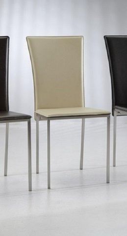 WHITE LABEL - Chair-WHITE LABEL-Chaise NEW YORK en simili cuir crème