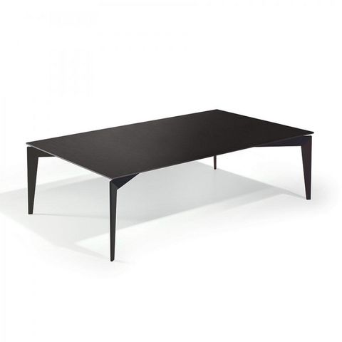 WHITE LABEL - Rectangular coffee table-WHITE LABEL-Table basse ROCKY en verre noir