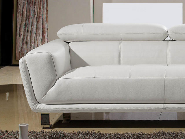 WHITE LABEL - Adjustable sofa-WHITE LABEL-Canapé Cuir Angle CELINE