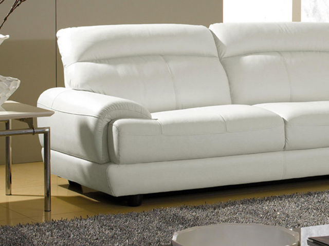 WHITE LABEL - 2-seater Sofa-WHITE LABEL-Canapé Cuir 2 places LESKO