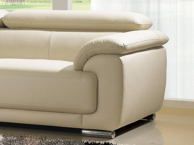 WHITE LABEL - 3-seater Sofa-WHITE LABEL-Canapé Cuir 3 places MARJORIE