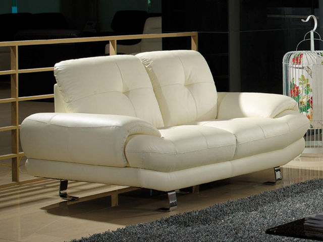 WHITE LABEL - 3-seater Sofa-WHITE LABEL-Canapé Cuir 3 places SWAN