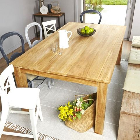 BOIS DESSUS BOIS DESSOUS - Rectangular dining table-BOIS DESSUS BOIS DESSOUS-Table en bois de teck rectangulaire 180 BOSTON