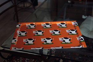 Don Hierro - plateau vaches en stratifié orange 48x37cm - Tablett