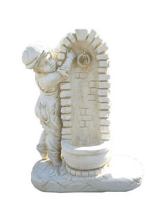 DECO GRANIT - fontaine avec enfant en pierre reconstituée 70x35x - Wandbrunnen