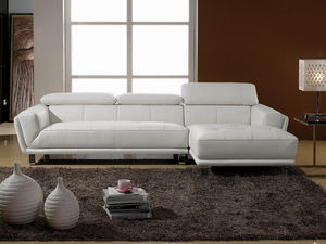WHITE LABEL - canapé cuir angle celine - Variables Sofa