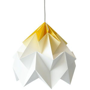 SNOWPUPPE - moth - suspension xl papier tie & dye blanc/jaune  - Deckenlampe Hängelampe