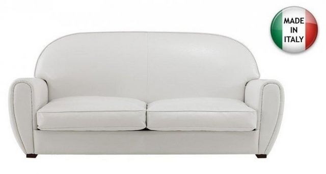 WHITE LABEL - Clubsofa-WHITE LABEL-Canapé CLUB blanc 3 places en cuir recyclé. MADE I