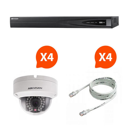 HIKVISION - Sicherheits Kamera-HIKVISION-Vidéosurveillance - Pack NVR 4 caméras vision noct