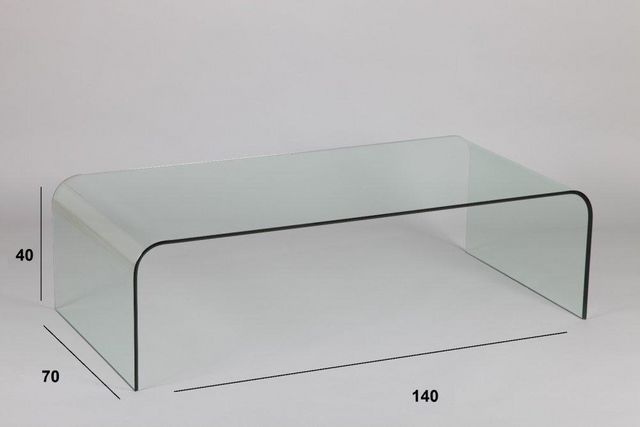 WHITE LABEL - Rechteckiger Couchtisch-WHITE LABEL-Table basse JADE en verre