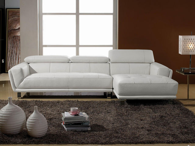 WHITE LABEL - Variables Sofa-WHITE LABEL-Canapé Cuir Angle CELINE