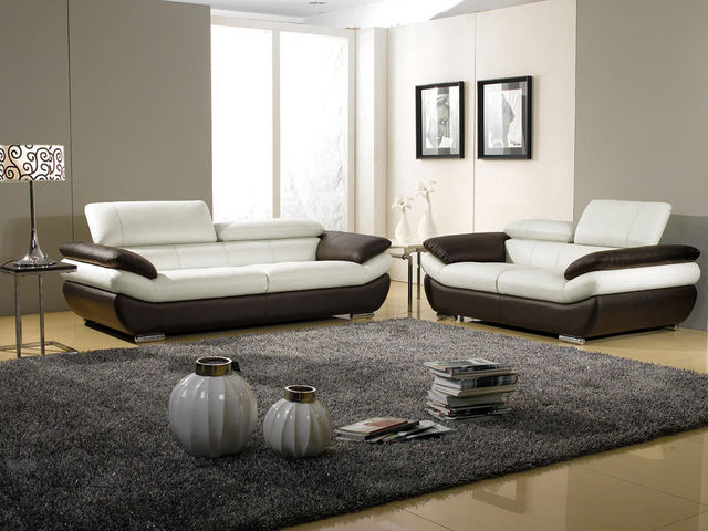 WHITE LABEL - Sofa 2-Sitzer-WHITE LABEL-Canapé Cuir 2 places ROSY