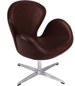 Arne Jacobsen - fauteuil cygne chocolat arne jacobsen - Sillón Giratorio
