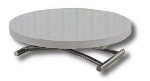 WHITE LABEL - table basse ronde relevable et extensible saturna  - Mesa De Centro De Altura Regulable