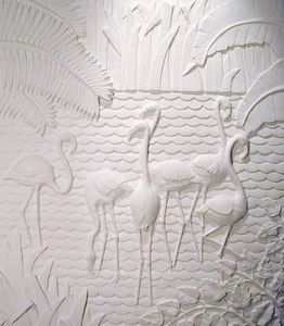 Frédérique et Rob Whittle - flamant - Panel Decorativo