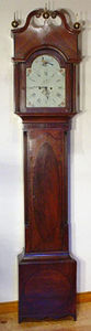 KIRTLAND H. CRUMP - mahogany inlaid tall case clock made by asa whitne - Reloj De Pie