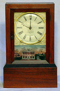KIRTLAND H. CRUMP - unusual rosewood eight day time and strike mantel  - Reloj De Apoyo
