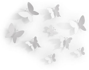 Umbra - décor mural adhésif 9 papillons blancs - Decoración De Pared