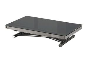 WHITE LABEL - table basse jump extensible relevable en verre noi - Mesa De Centro De Altura Regulable
