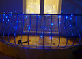 Guirnalda luminosa-FEERIE SOLAIRE-Guirlande solaire rideau 80 leds bleues 3m80