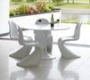 Mesa de comedor redonda-WHITE LABEL-Table ronde de repas design TULIPE laquée blanc 12