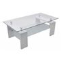 Mesa de centro rectangular-WHITE LABEL-Table basse design blanche verre