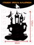 Adhesivo-WHITE LABEL-Sticker château hanté sorcières