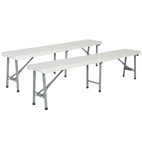 WHITE LABEL - Mesa de picnic-WHITE LABEL-Ensemble table + 2 bancs pliant salon jardin camping pique-nique