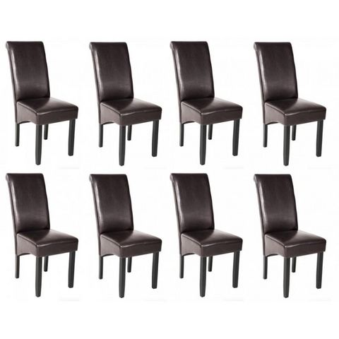 WHITE LABEL - Silla-WHITE LABEL-8 chaises de salle à manger marron