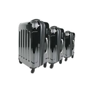 WHITE LABEL - lot de 3 valises bagage noir - Trolley / Valigia Con Ruote